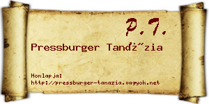 Pressburger Tanázia névjegykártya